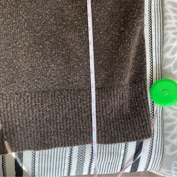 Mock Neck Knit Sweater XS Chocolate Brown Turtleneck Classic Mature Clean Girl - Picture 9 of 10